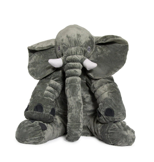 Plush Grey Elephant Baby Pillow